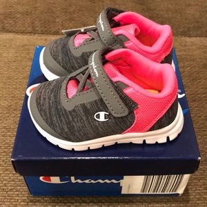 Grey and Pink Champion Athletic Sneakers Toddler